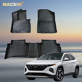 Thảm lót sàn xe ô tô Hyundai Tucson 2022 Nhãn hiệu Macsim chất liệu nhựa TPE cao cấp màu đen