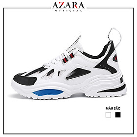 Giày Thể Thao Nam AZARA- Giày Sneaker Màu Trắng - Đen, Giày Thể Thao Đế Nhẹ Chống Sốc, Trẻ Trung, Năng Động - G5411