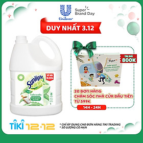 Nước Rửa Chén Sunlight Thiên Nhiên Muối Khoáng Và Lô Hội (3.6 kg) - Mới