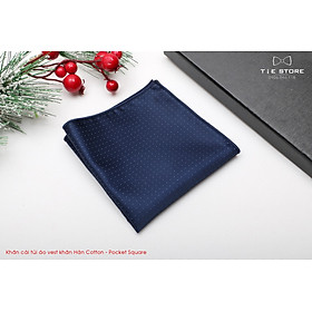 Khăn Cài Túi Áo Vest - Pocket Square - Màu xanh chấm bi nhỏ