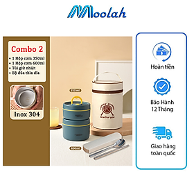 Mua Hộp Cơm Giữ Nhiệt Văn Phòng Chất Liệu Inox 304 Chống Gỉ Vỏ Nhựa ABS Cao Cấp An Toàn Cho Sức Khỏe Nắp Nhựa Chống Tràn Đa Năng Tiện Lợi Tặng Kèm Túi Đựng Hộp Cơm Trưa Và Bộ Đũa Thìa Cá Nhân - Combo Ăn Trưa Đầy Đủ - ML053