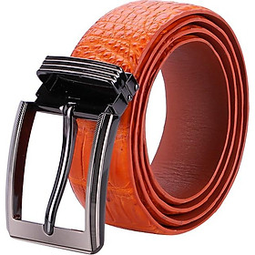 Thắt Lưng Nam Da Cá Sấu Gai Bụng Bản Lớn Đầu Kim Huy Hoàng HT4230 - Vàng