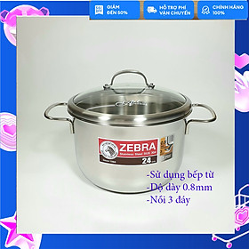 Mua Nồi 3 Đáy Inox Zebra Thái Lan Nắp Kiếng 18cm 20cm 22cm 24cm