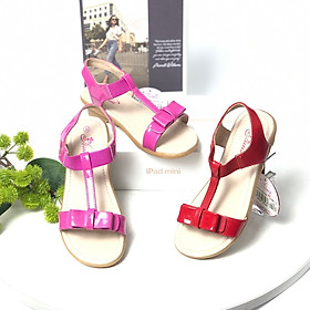 Sandal bé gái BTI 28-37 Dép quai hậu học sinh gắn nơ đơn giản quai chun đế cao su DTB069088 21494 M