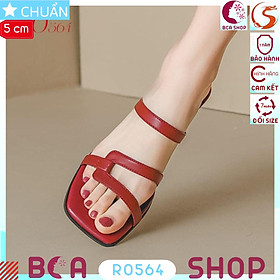 Dép râu nữ 5p RO564 ROSATA tại BCASHOP gót kiểu dấu phẩy lạ mắt kết hợp kiểu dây đan độc đáo, sang trọng