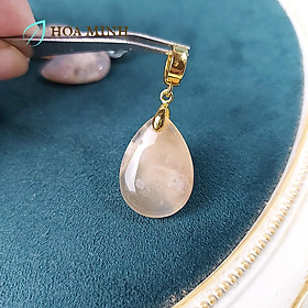 Mặt dây chuyền đá Mã Não hoa đào tự nhiên kiểu giọt nước 25x17.7mm, thời trang tài lộc không kén mệnh