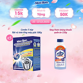 Combo 05 hộp CLS lồng máy giặt 300g Ag+