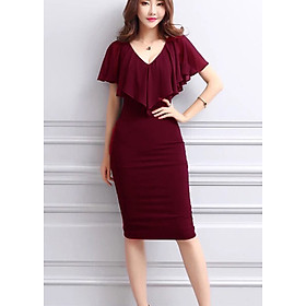 Đầm ôm phối voan tay cánh tiên - DT819