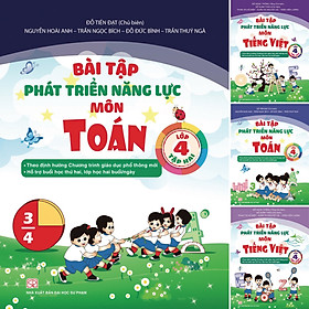 Combo 4 Cuốn Bài Tập Phát Triển Năng Lực Môn Toán và Tiếng Việt Lớp 4 Tập 1 + Tập 2