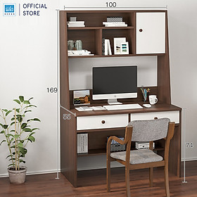 Bàn Học, Làm Việc Với Thiết Kế Đơn Giản Kèm Kệ Sách Nhiều Ngăn SIB Decor Phù Hợp Cho Học Sinh, Sinh Viên, Văn Phòng (Không Gồm Ghế)