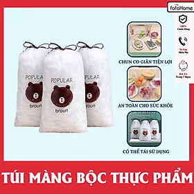 Túi 100 Màng Bọc Thực Phẩm Có Chun ,Túi Bọc Thực Phẩm Gấu Set 100 Màng Bọc Thực Phẩm Túi Gấu Màng Bọc Thực Phẩm PE Có Chun Bọc Đồ Ăn Co Giãn Tái Sử Dụng