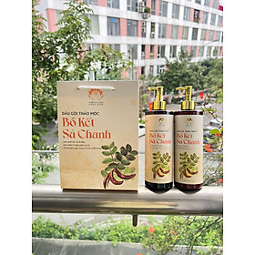 Combo Gội Xả Bồ Kết Sả Chanh thảo mộc cho nam giới giảm gàu ngăn rụng tóc