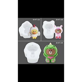 Mua khuôn 3 con thú silicon 3d  4d : 152 153 154