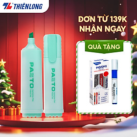 Bút dạ quang màu Pastel Thiên Long Flexoffice Pazto FO-HL009/VN - Bút dạ quang rửa được - Không để lại vết khi Photocopy