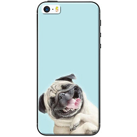 Ốp Lưng Dành Cho iPhone 5/ 5s - Pulldog Smile Nền Xanh