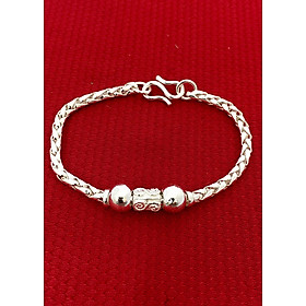 Vòng tay trẻ con bạc ta không xi mạ Bạc Quang Thản - VTE14 (Bạc)