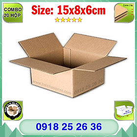 Mua 20 Hộp Carton  KT: 15x8x6cm  Hộp carton  Thùng carton  Hộp đóng hàng  Thùng đóng hàng  Hộp carton 3 lớp...