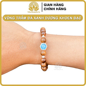 Vòng tay đá tự nhiên khoen bạc 925 phong thủy trầm hương HÀ XÁ vòng đeo tay cặp đôi nam nữ mệnh kim mộc thủy hỏa thổ may mắn tài lộc