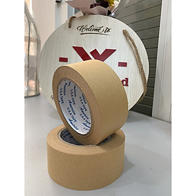1 cuộn băng keo giấy nâu viết được, giấy nâu nhám, 48mm