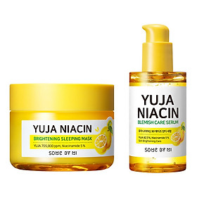 Combo Tinh Chất + Mặt Nạ Ngủ Dưỡng Trắng Da Chiết Xuất Quả Thanh Yên Some By Mi Yuja Niacin 30 Days