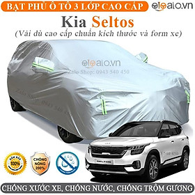 Bạt trùm che phủ xe ô tô kia seltos Cao Cấp 3 Lớp Chống Nắng Nóng Chống Nước Chống xước