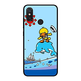 Ốp lưng dành cho điện thoại Xiaomi Redmi Note 6 Pro  Vịt Vàng Cá Heo