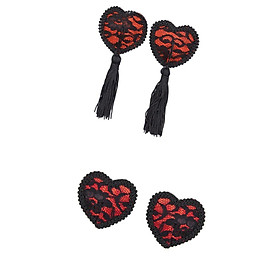 2 Pairs Lace  Covers Heart Shape  Cover
