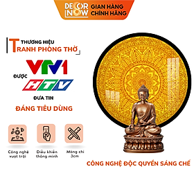 Đèn hào quang phật in tranh trúc chỉ DECORNOW 20,30,40 cm, trang trí bàn thờ, hào quang trúc chỉ HOA SEN, DCN-14