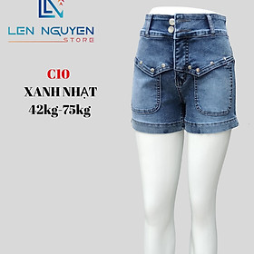 Quần jean nữ, đùi, lưng cao, quần bò nữ dáng ôm, quần rin nữ có big size, cho 42kg đến 75kg,LEN NGUYEN STORE - Xanh Nhạt