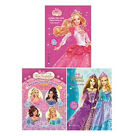 Combo Barbie - Sách Tô Màu Phát Triển Trí Tuệ: Bốn Nàng Ngự Lâm Xinh Đẹp + 12 Nàng Công Chúa Thích Khiêu Vũ + Công Chúa Đảo (3 Cuốn)