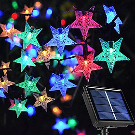 5m dây đèn led hình ngôi sao nhiều màu sắc năng lượng mặt trời chống thấm nước trang trí tiệc giáng sinh