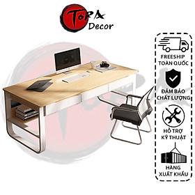 Mua Bàn máy tính   BH 3 năm  bàn làm việc cao cấp chân U có 3 ngăn kéo  bàn học có kệ sách 120x60x72cm chất lượng tốt giá xưởng- Tora Decor