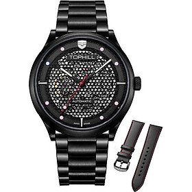 Đồng hồ nam máy cơ tự động dây da và kim loại Thụy Sĩ TOPHILL TV002G.S52A8