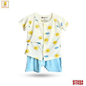 Quần áo sơ sinh Babiboo bộ ngắn tay cho bé vải viscose mềm mại, mịn mát (BTK54+ BTK20)