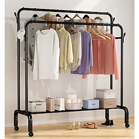 Mua Giá Treo Quần Áo 2 Thanh 1 Tầng Đa Năng Thép Carbon Sơn Tĩnh Điện