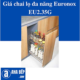 GIÁ CHAI LỌ ĐA NĂNG NAN DẸT 3 TẦNG INOX BÓNG EURONOX EU2.35G. Hàng Chính Hãng 