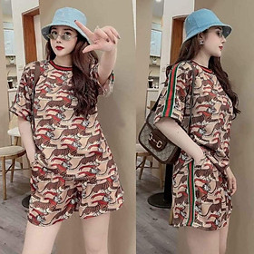 SÉT BỘ THỂ THAO FORM RỘNG PHỐI HỌA TIẾT HỔ CHẠY SIÊU HOT