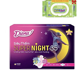 1 Gói Băng Vệ Sinh Diana Supernight 35cm ban đêm 3 miếng- Date luôn mới