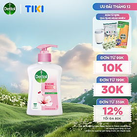 Nước rửa tay Dettol kháng khuẩn dưỡng da, hương hoa anh đào - Chai 250g