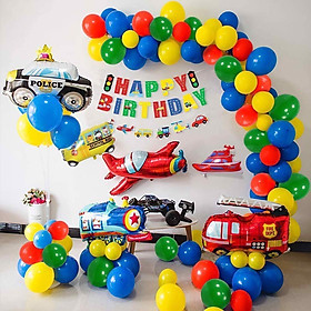 Bộ bong bóng trang trí sinh nhật xe Vehicle Birthday set balloon for kid PHG23