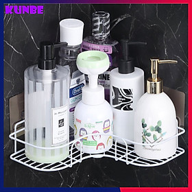 Giá Góc, Kệ Góc Treo Tường, Dán Tường Bằng Miếng Dính Cường Lực Siêu Chắc (Không Phải Khoan) Cho Nhà Tắm, Nhà Vệ Sinh, Nhà Bếp Thêm Gọn Gàng - Tặng Kèm Miếng Rửa Bát Silicon