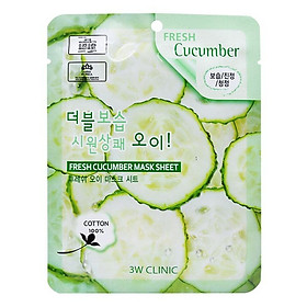 Mặt nạ dưỡng ẩm da chiết xuất dưa leo 3W Clinic Fresh Cucumber Mask Sheet 23ml