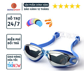Kính Bơi Tráng Gương Cleacco MC770 Polycabonat - Chống Sương Mờ , Chống Chói Cao Cấp - Hàng Chính Hãng Tặng Kèm Nón Bơi Slicon Và Bịt Tai BORO SPORT