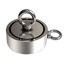 Nam Châm Trụ Tròn Lực hút Mạnh Có Lỗ Treo (48mm / 60mm / 75mm) - Bạc