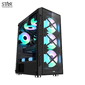 Thùng máy Case MIK TN10 Mid Tower Tặng 3 Fan RGB - Hàng chính hãng