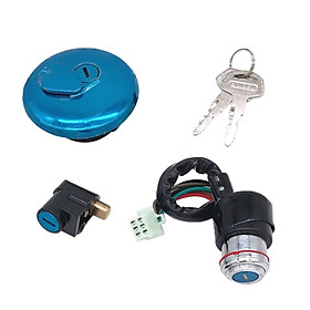Motorcycle Ignition Switch Fuel Tank Cap Steering Lock Key Set for Suzuki GN