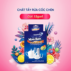 Chất Tẩy Rửa Cốc Chén Siêu Sáng Bóng Mao Bao 15g x4 gói