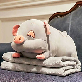 Gấu bông heo phê cần cao cấp kèm chăn - Tặng khẩu trang thời trang vải Su - Gấu Bông Sóc Nhí