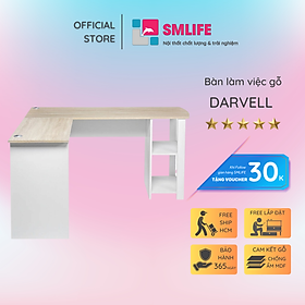 Bàn làm việc chữ L độc đáo SMLIFE Darvell