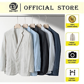Áo Khoác Blazer Linen Dáng Rộng Phong Cách Âu Mỹ, Áo Blazer Công Sở Dài Tay 2 Cúc Cài - Thời Trang Cho Nam Đũi Việt